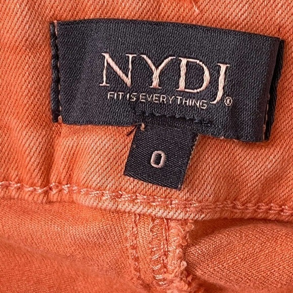 NYDJ Sz 0 Marilyn Ankle Straight Jeans Lift Tuck Technology Stretch Coral NEW - Picture 11 of 16